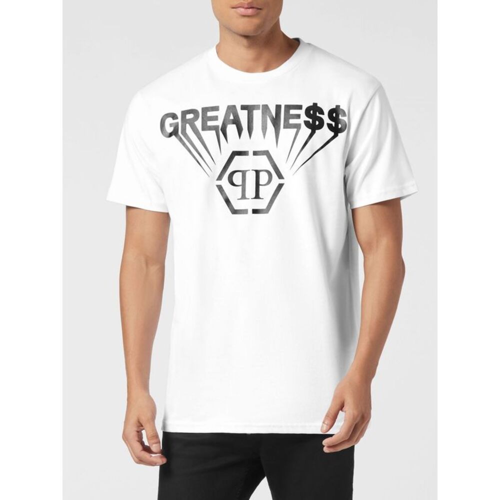 Philipp Plein Men Philipp Plein Cotton Jersey T-Shirt With Maxi Front Logo Print